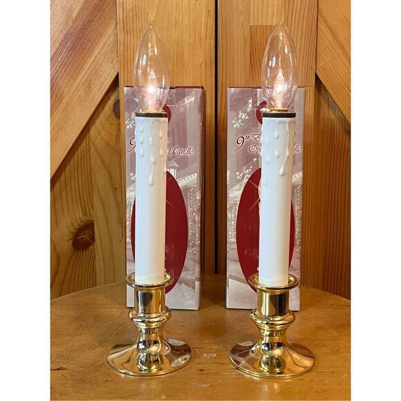 Enchanted forest, 9 inch battery operated candles lot of two  - Picture 1 of 3